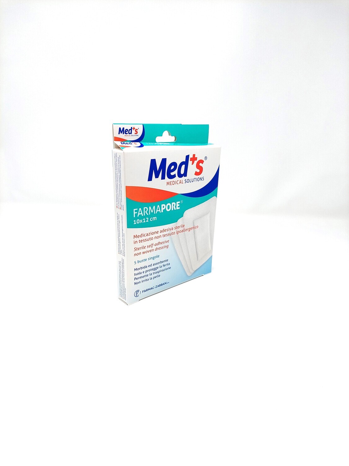 Med&#39;s FarmaPore Medicazione Adesiva Sterile Ipoallergenica 10cm x 12cm