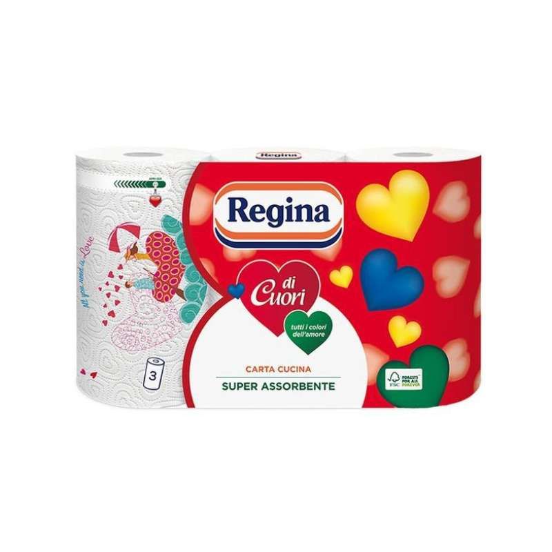 CARTA DA CUCINA ASCIUGATUTTO DI CUORI X 3
