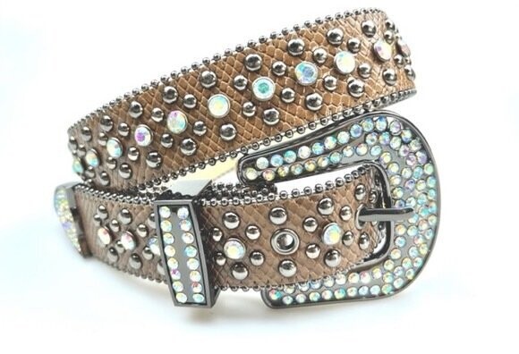 Ceinture strasses 'Brown'