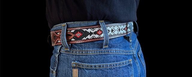 Ceinture cuir et perles 'Jessy'