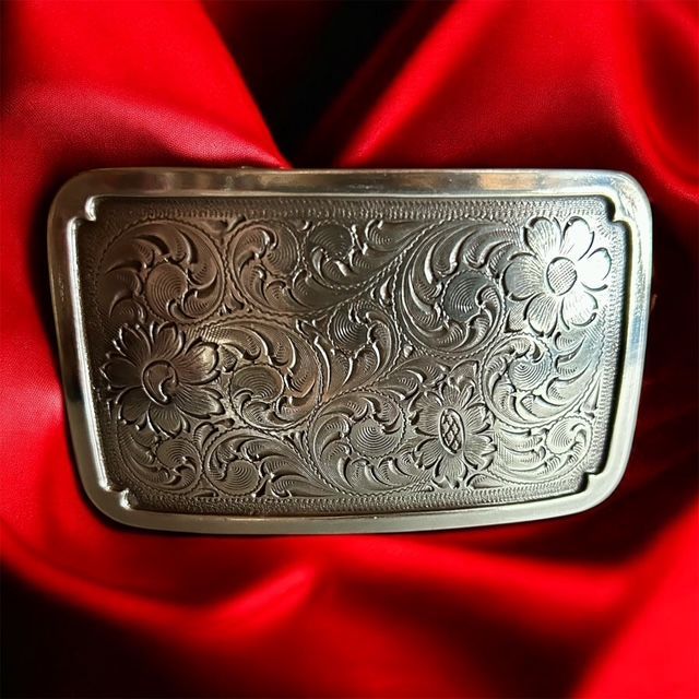 Boucle argent floral