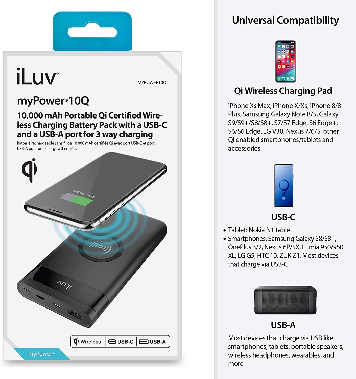 iLuv 10000 mAh Wireless Powerbank
