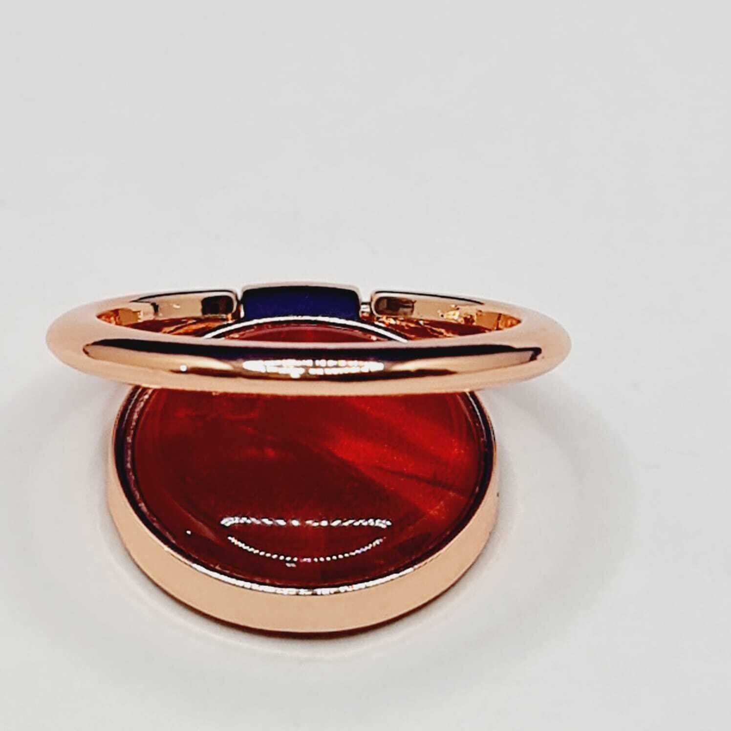 Marble Phone Ring- Dark Brown/ Rose Gold