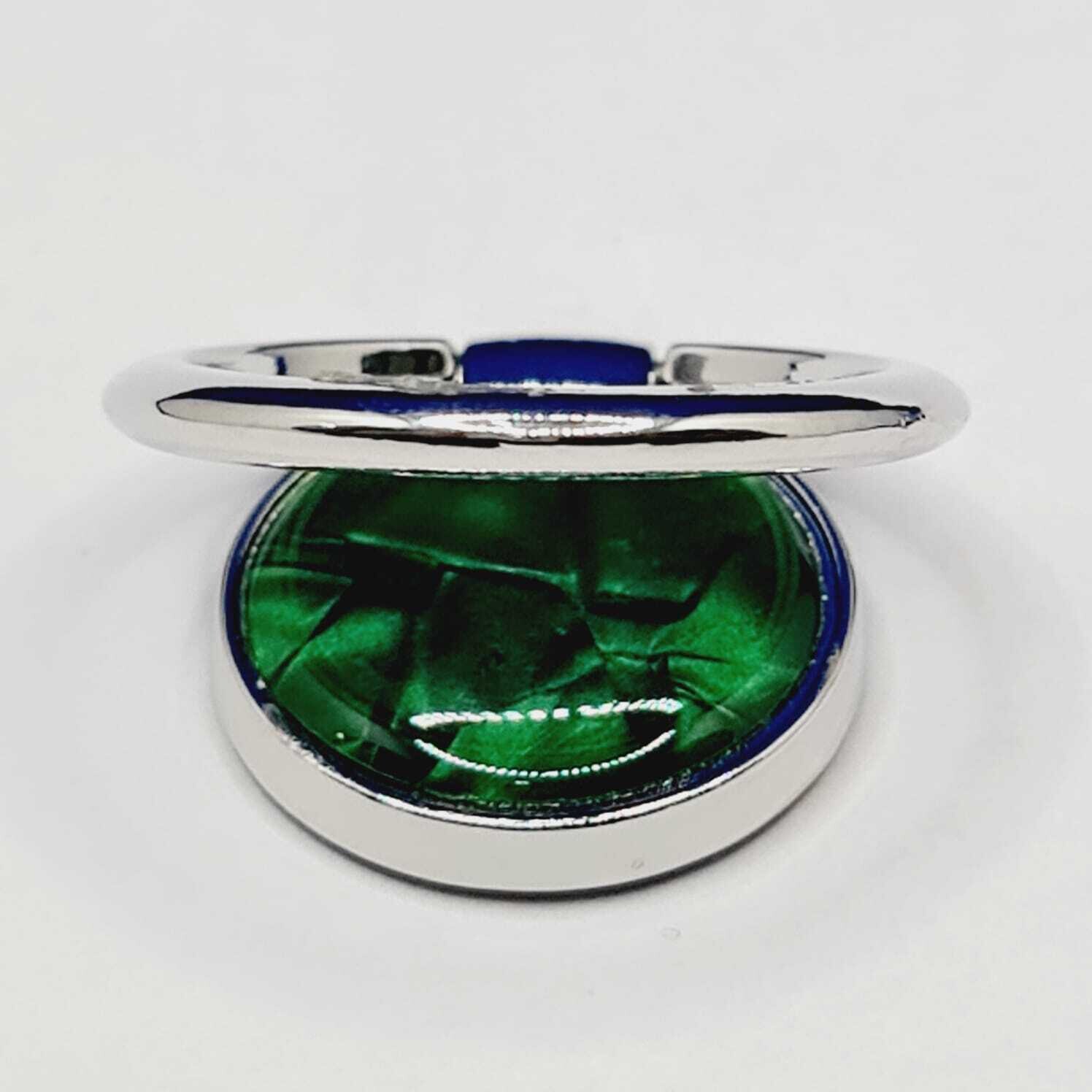 Marble Phone Ring- Green/Silver