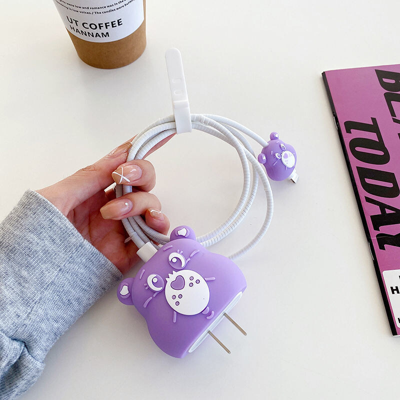 Purple Bear Charger Cover