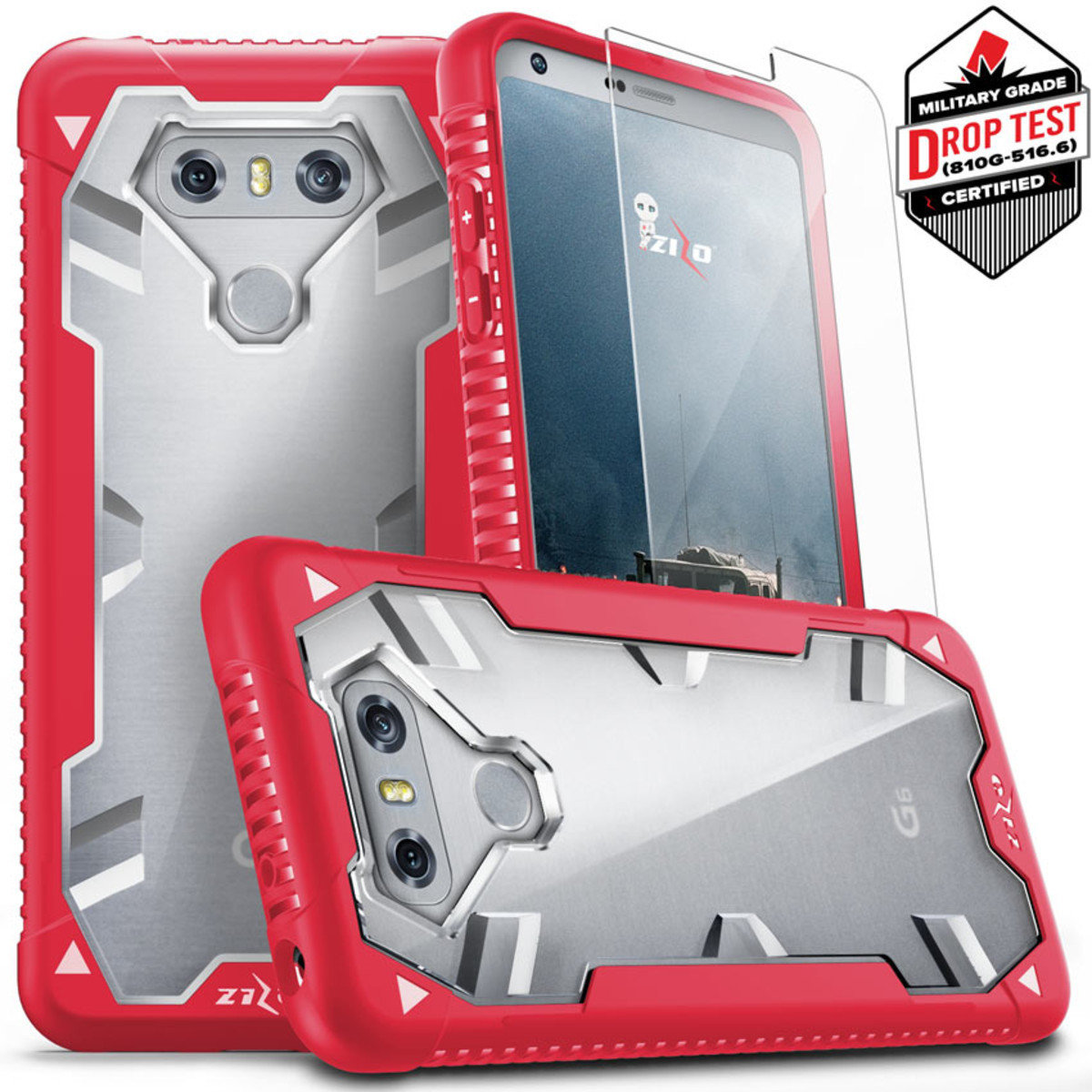 ZIZO Proton Series LG G6 - Red &amp; Clear