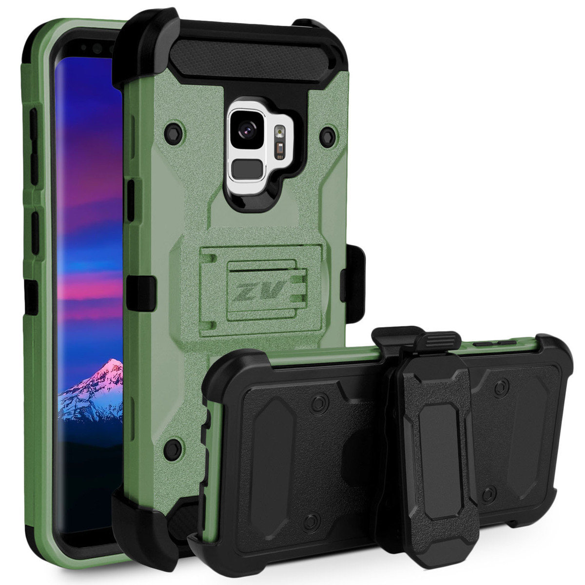 ZV Tough Armor Case Samsung Galaxy S9 - Army Green &amp; Black