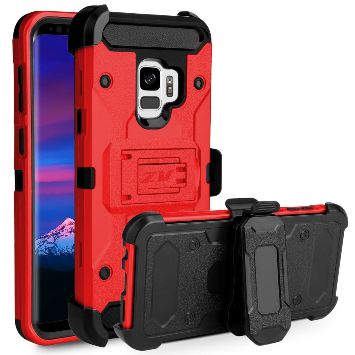 ZV Tough Armor Case Samsung Galaxy S9 - Red &amp; Black