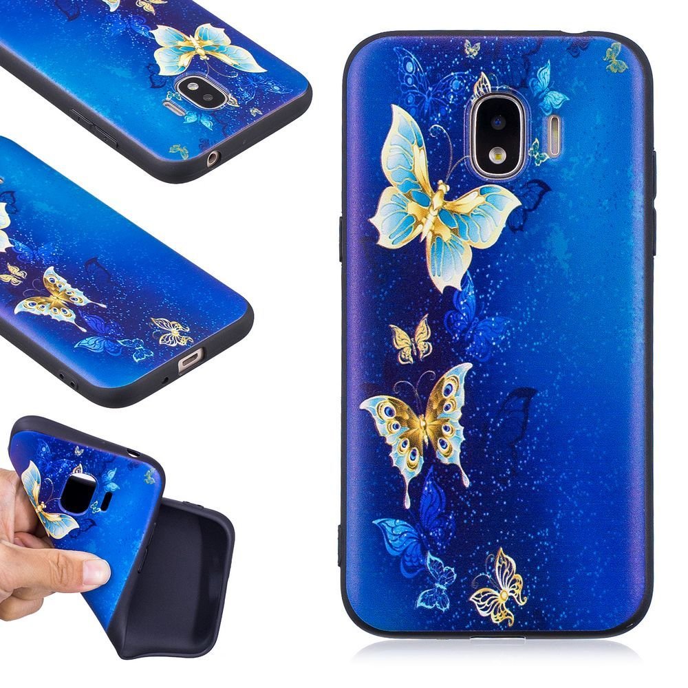 Relief Colored Painting Soft TPU Back Cover Case for Samsung Galaxy J2 Pro (2018) / J2 (2018) - Sapphire