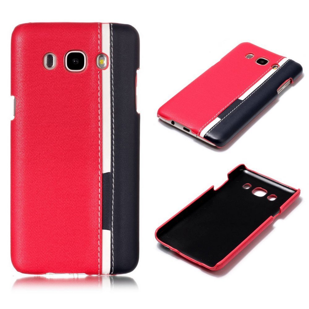 Hit Color PU Leather Coated PC Back Cover Case for Samsung Galaxy J5 (2016) J510 - Red