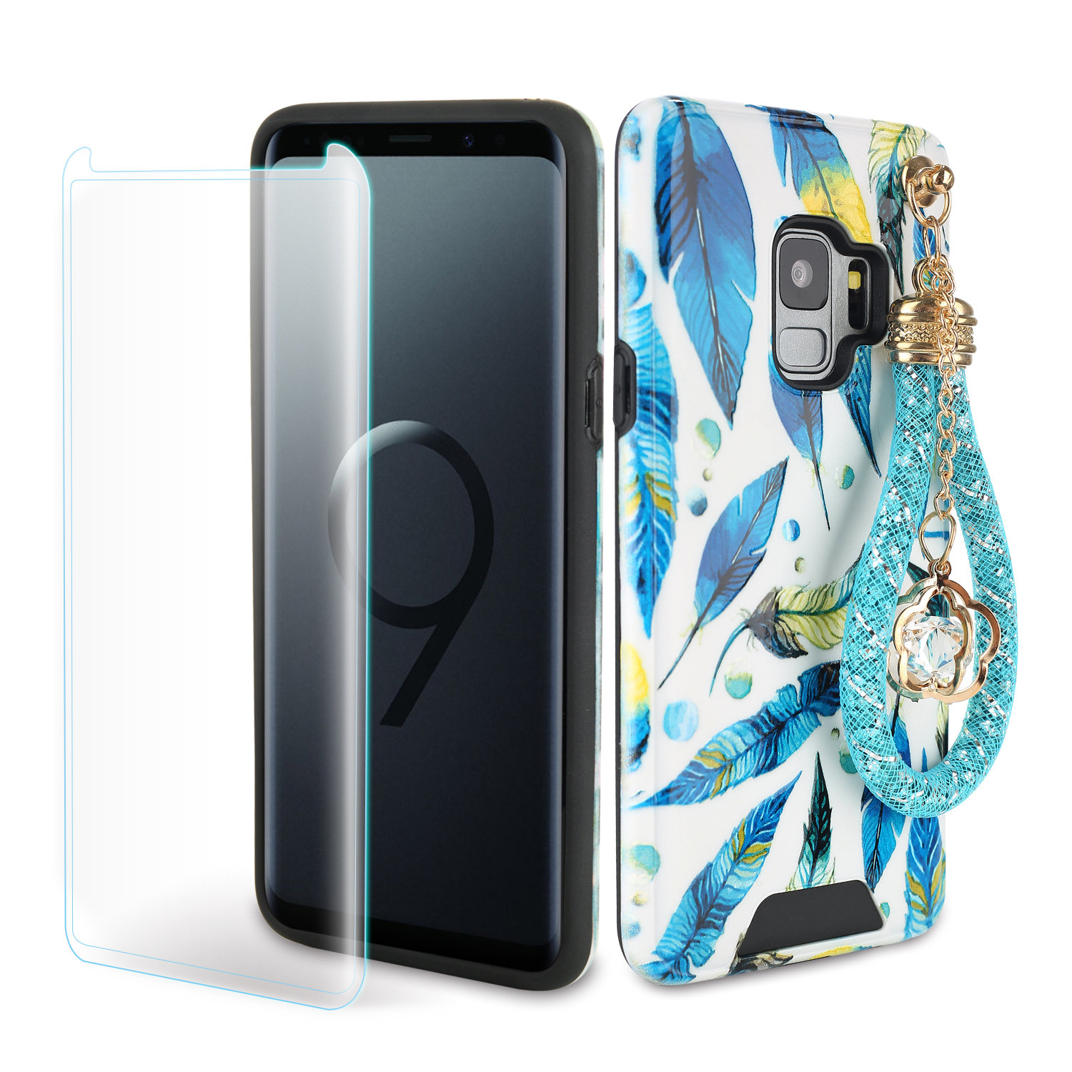 Samsung S9 Blue Leaves