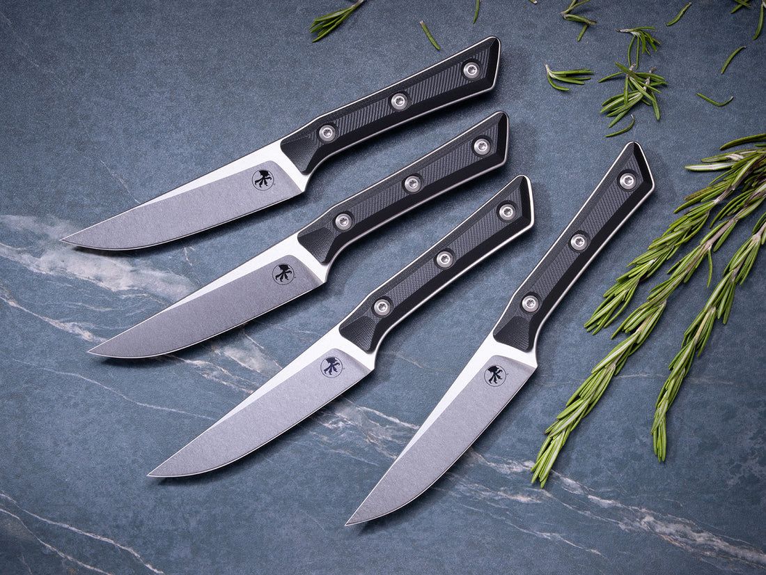 4.5 STEAK KNIFE SET STONEWASH STANDARD BLACK G-10