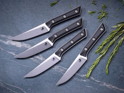 4.5 STEAK KNIFE SET STONEWASH STANDARD BLACK G-10