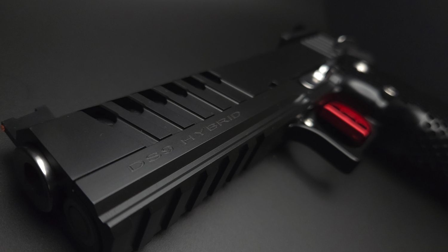 MPA DS9 HYBRID BLACK &amp; STAINLESS CO-WITNESS TRIJICON PLATE MEDIUM RED TRIGGER