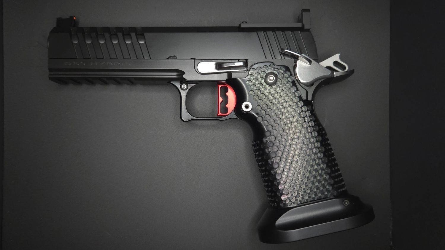 MPA DS9 HYBRID BLACK &amp; STAINLESS CO-WITNESS TRIJICON PLATE MEDIUM RED TRIGGER