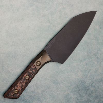 Santoku 6" Knife DLC Standard Titanium Bolster Live Wire Carbon Fiber