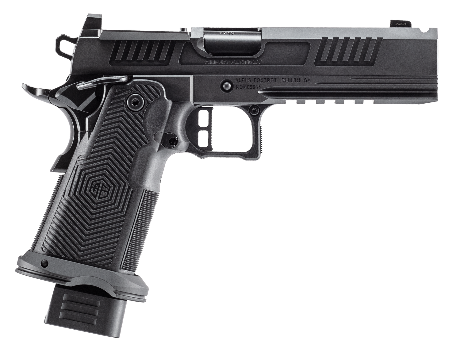 Alpha Foxtrot Romulus Full Size Frame 9mm Luger 20+1 5" Black Ported Barrel