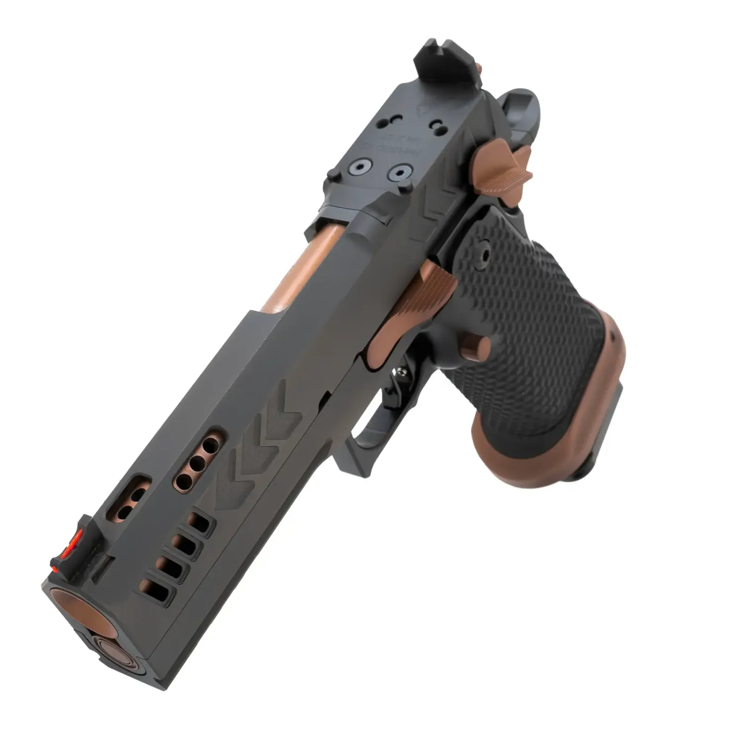 CNC GUNWORKS AKIRA (9MM) 4.6" PORTED ROSE GOLD BARREL WITH BLACK DLC FINISH AND OPTICS READY