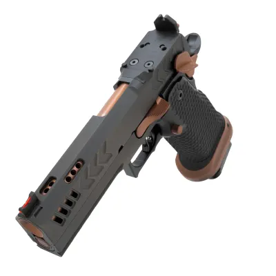 CNC GUNWORKS AKIRA (9MM) 4.6" PORTED ROSE GOLD BARREL WITH BLACK DLC FINISH AND OPTICS READY