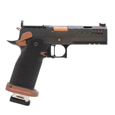 CNC GUNWORKS AKIRA (9MM) 4.6" PORTED ROSE GOLD BARREL WITH BLACK DLC FINISH AND OPTICS READY