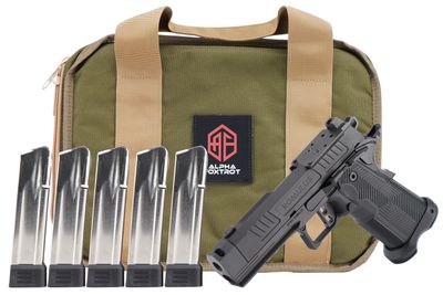 Alpha Foxtrot Romulus Compact Frame 9mm Luger 20+1 3.50" Black DLC Threaded Compensated Barrel