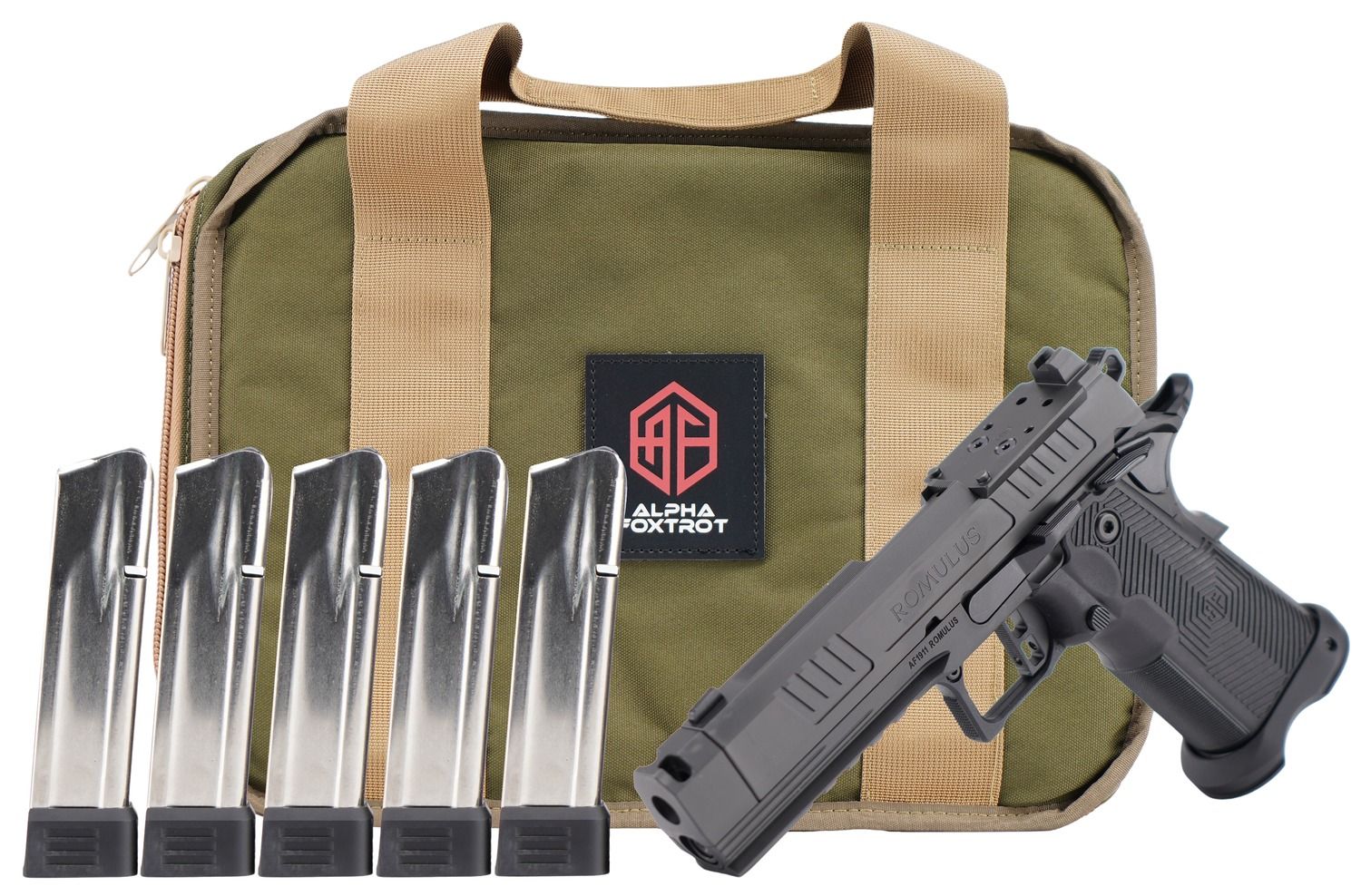 Alpha Foxtrot AF1911 Romulus 9mm Luger 20+1 17+1 4.25" Black Bull Ramped Compensated Barrel