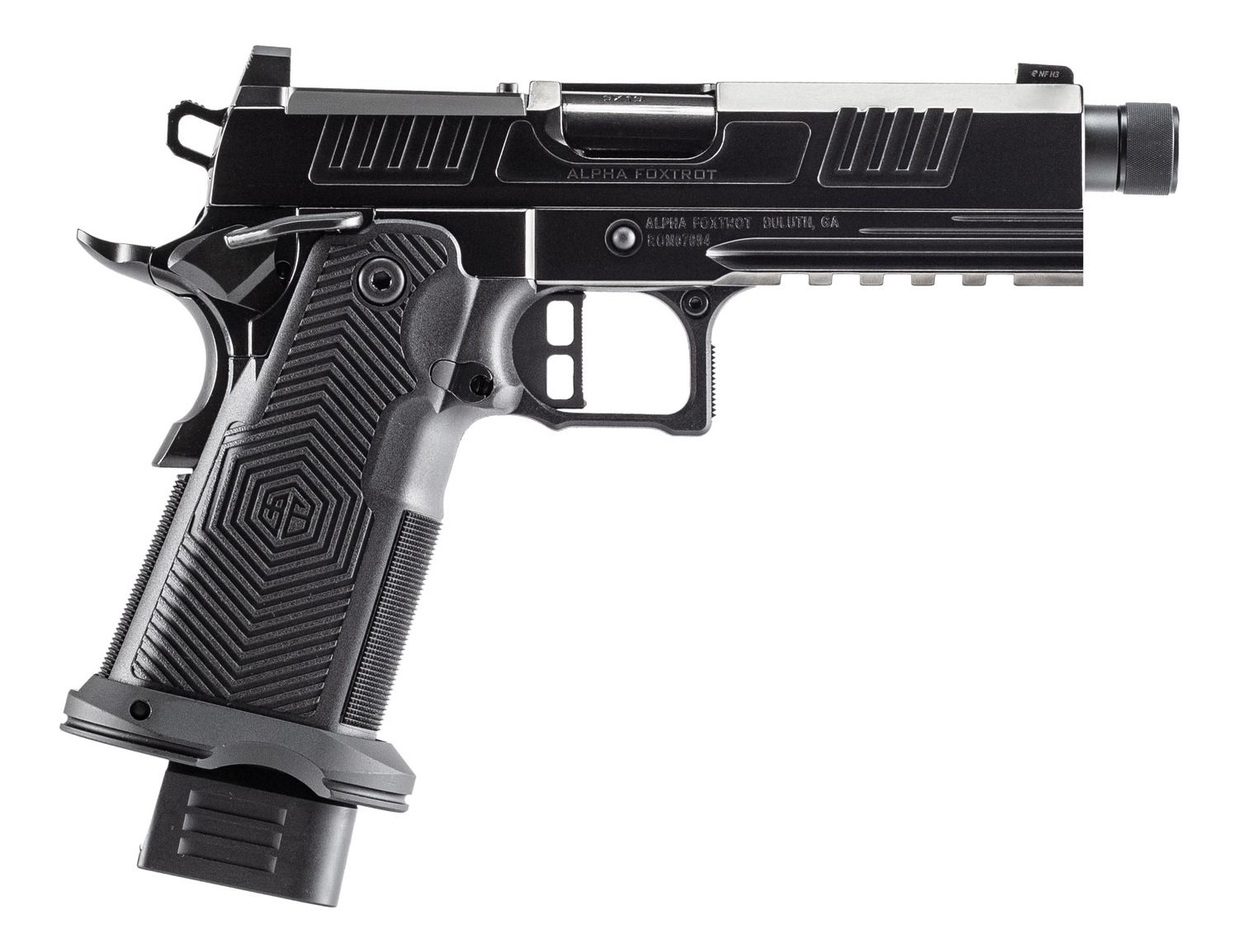 Alpha Foxtrot AF1911 Romulus 9mm Luger 20+1 4.25" Black Polish Threaded Barrel