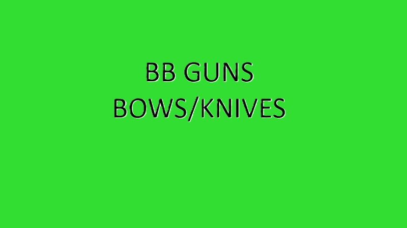 BB GUNS/BOW/KNIVES