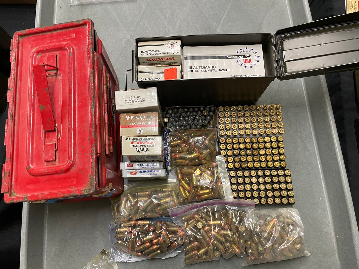 318 ASSORTED 45 AMMO IN AMMO CAN