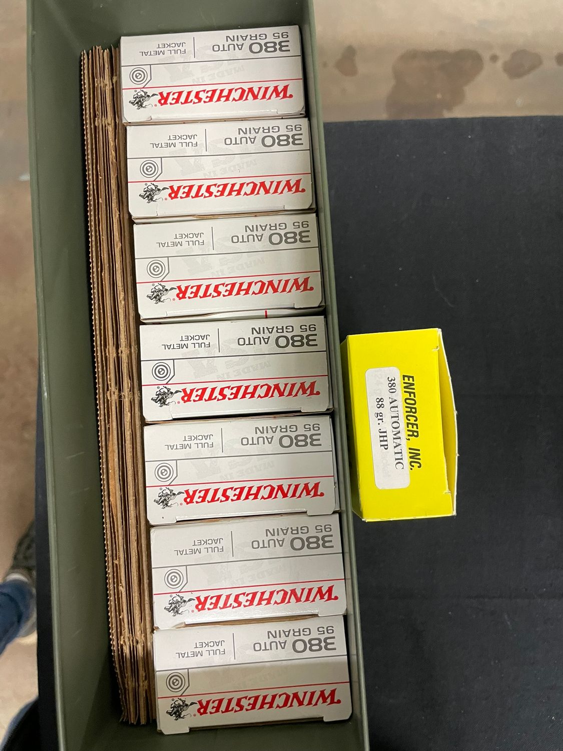 311 ASSORTED 380 AUTO AMMO IN AMMO CAN