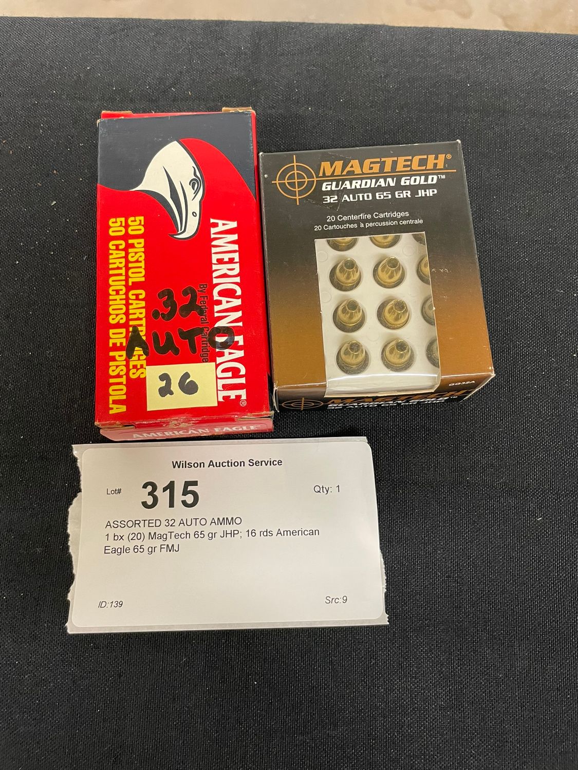 315 ASSORTED 32 AUTO AMMO