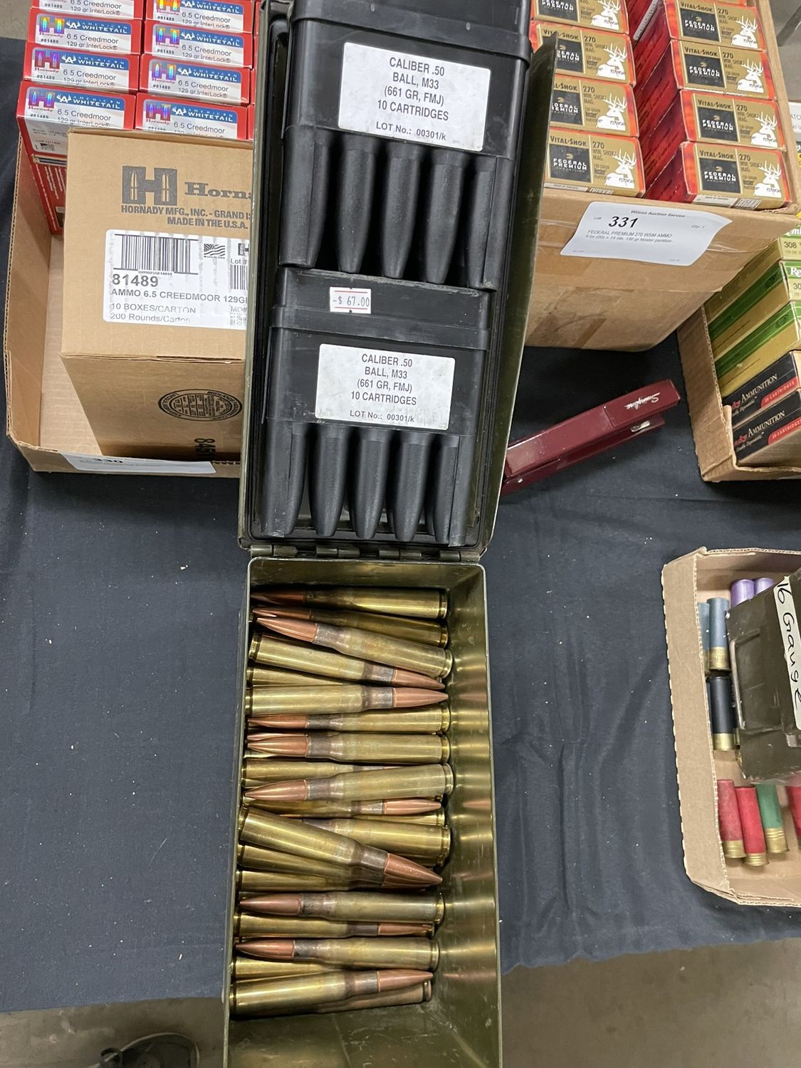 338 92 RDS BFM M33 BALL 50 BMG AMMO