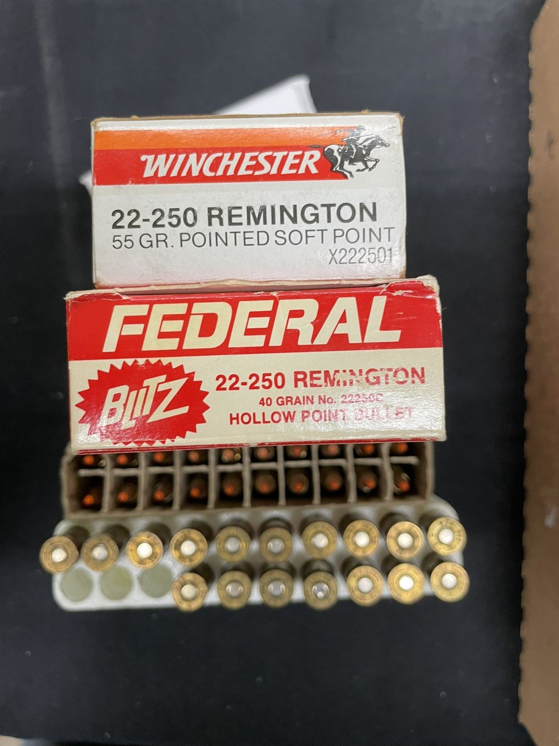 343 ASSORTED 22-250 REM AMMO