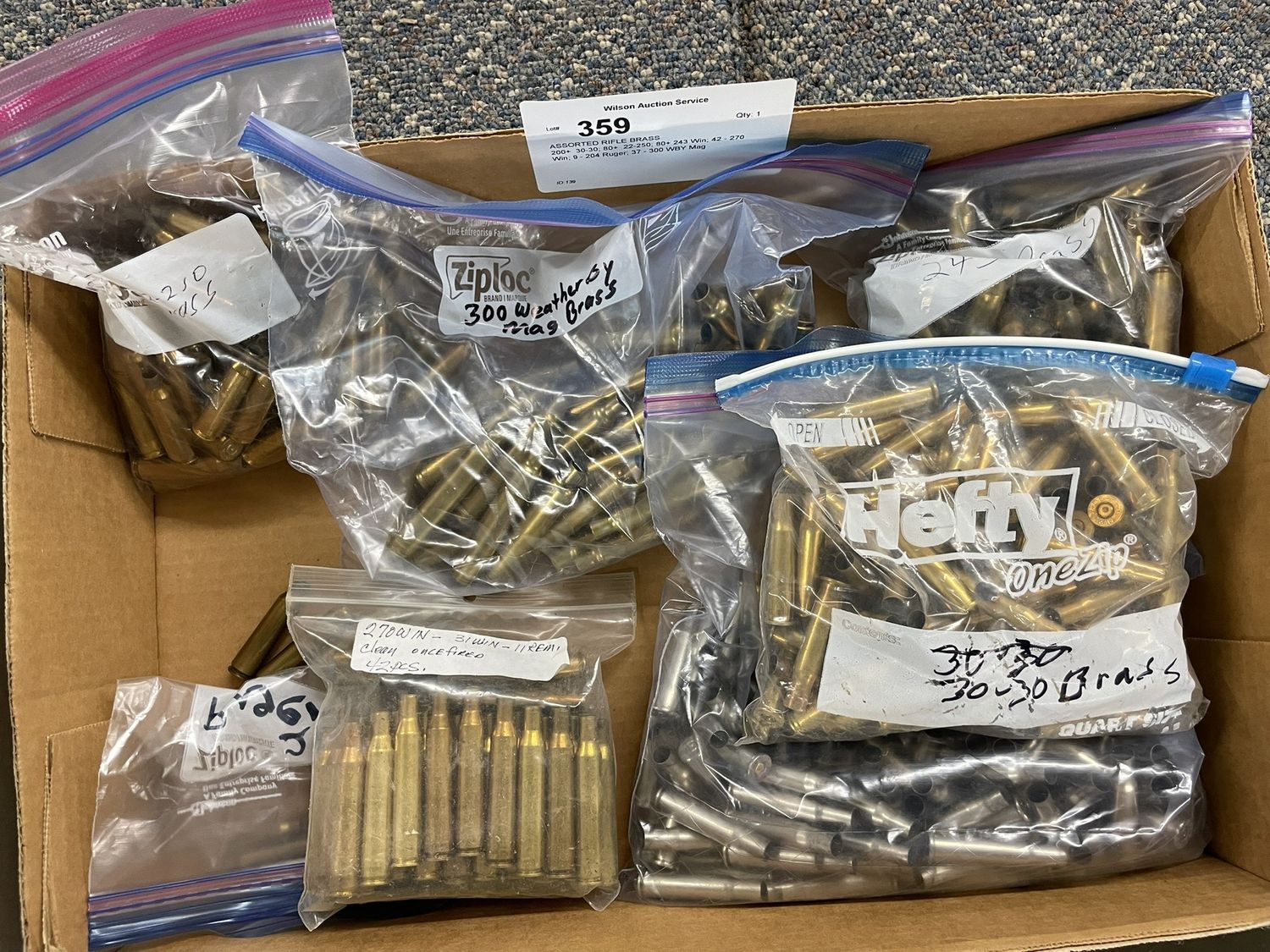 359 ASSORTED RIFLE BRASS
