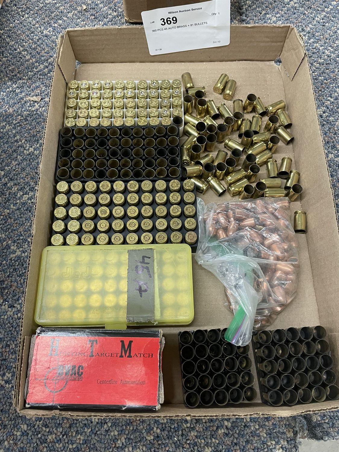 369 360 PCS 45 AUTO BRASS + 81 BULLETS