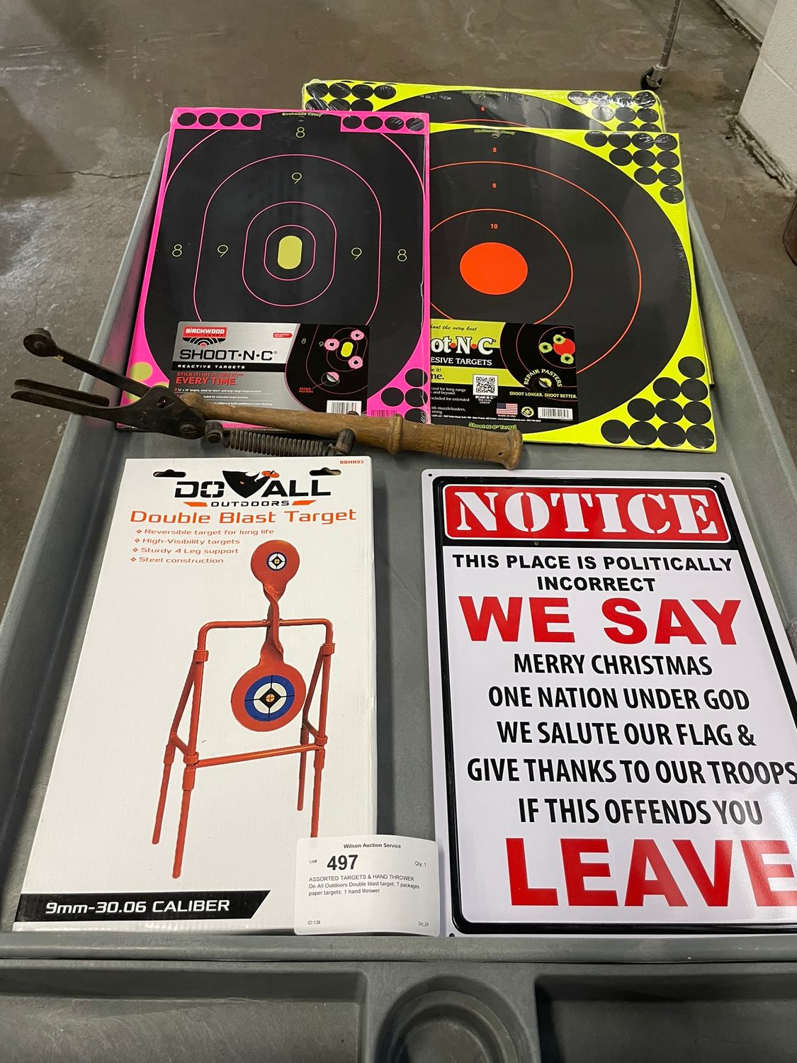 497 ASSORTED TARGETS &amp; HAND THROWER