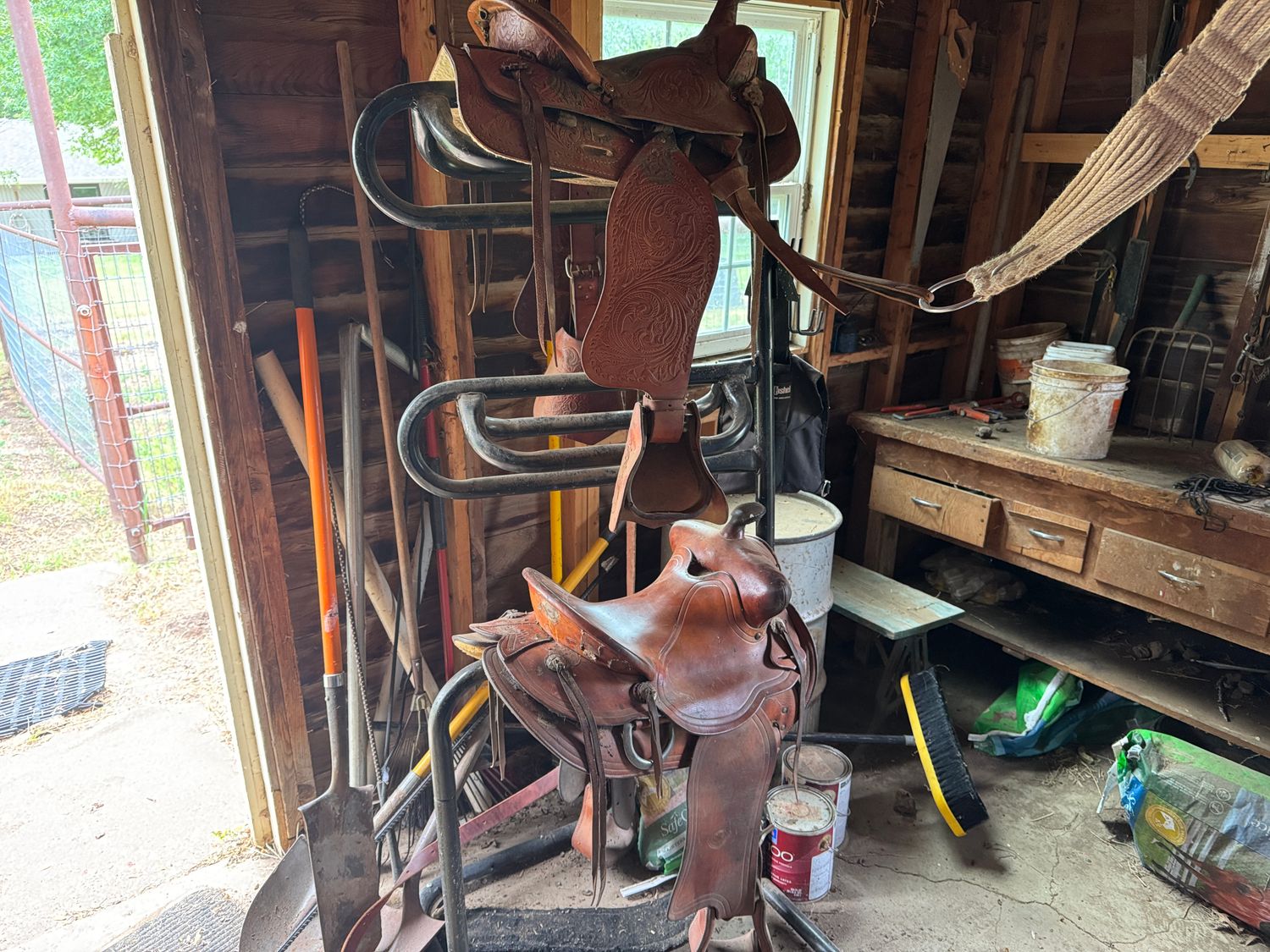 2 SADDLES &amp; MISC. TACK