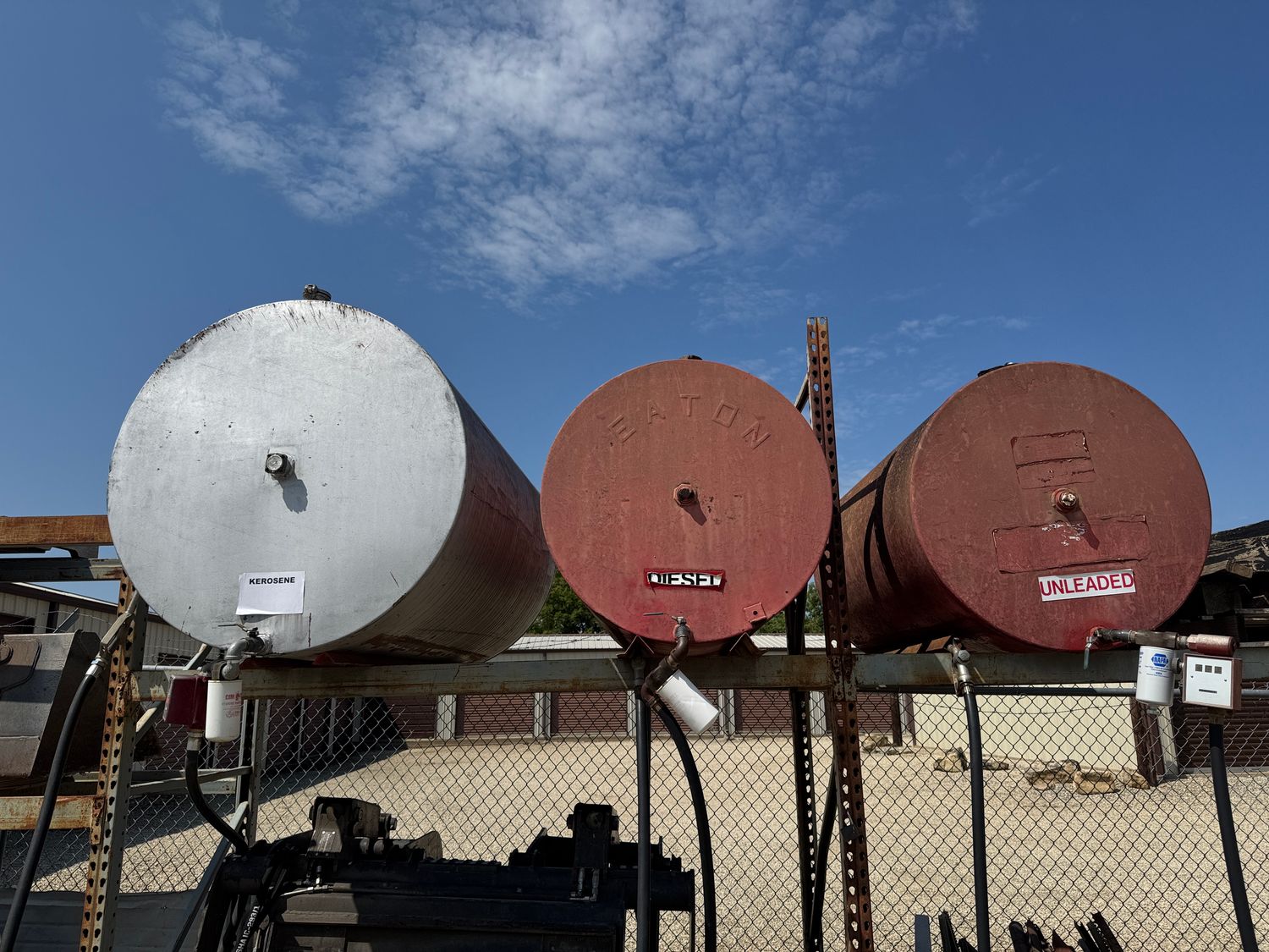 3 LARGE FUEL STORAGE TANKS