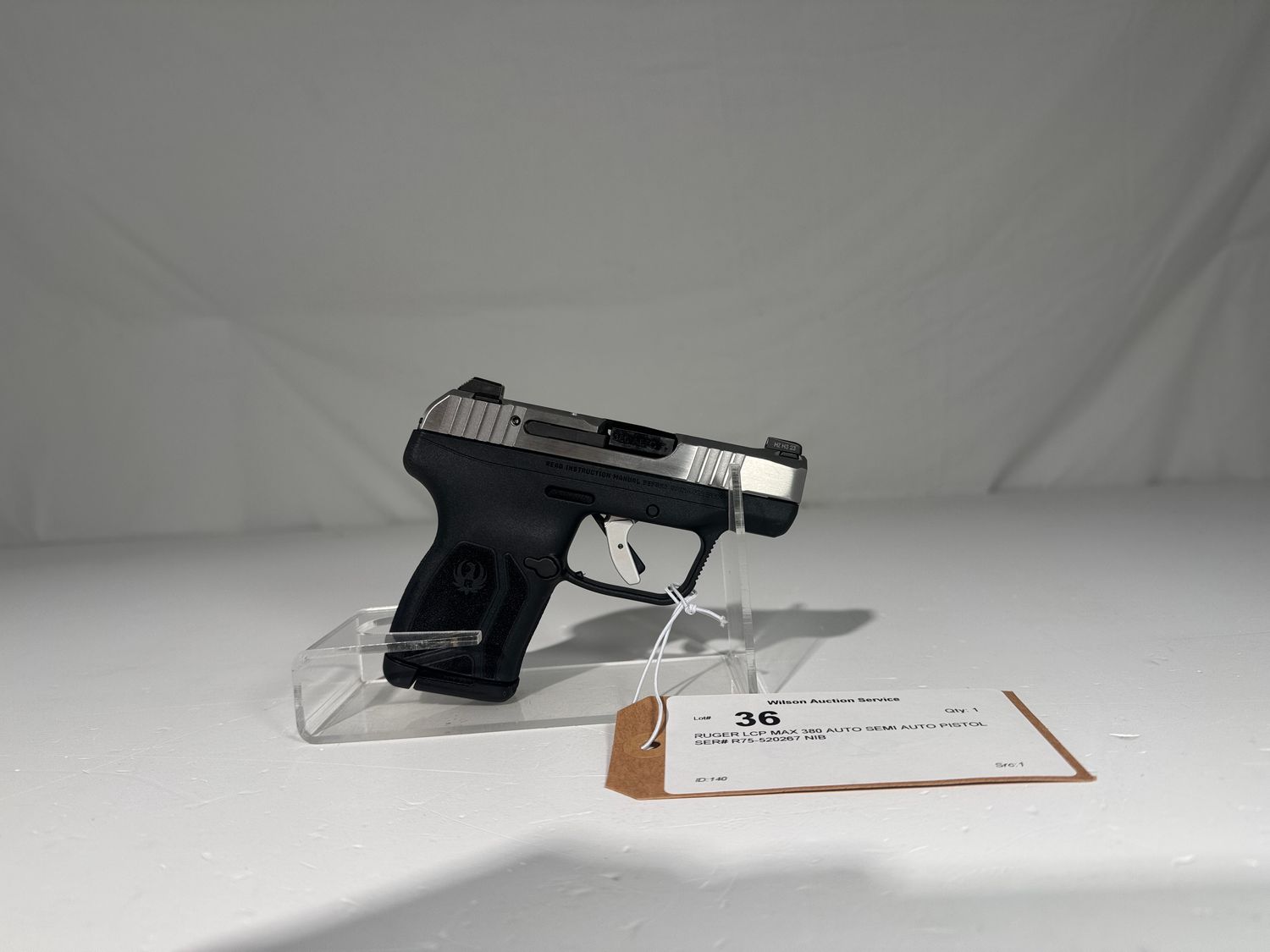 36 RUGER LCP MAX 380 AUTO SEMI AUTO PISTOL