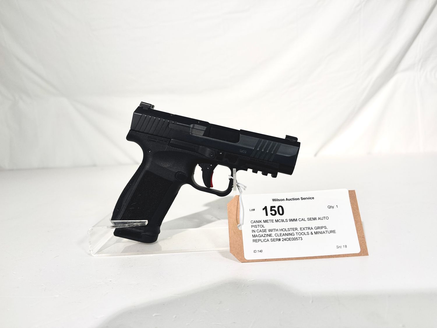 150 CANIK METE MC9LS 9MM CAL SEMI AUTO PISTOL