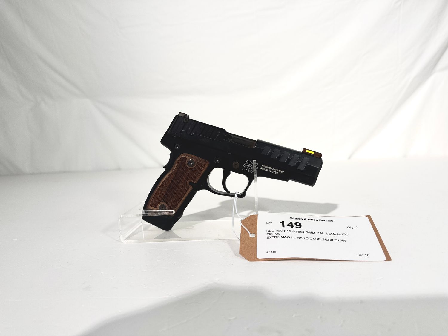 149 KEL-TEC P15 STEEL 9MM CAL SEMI AUTO PISTOL