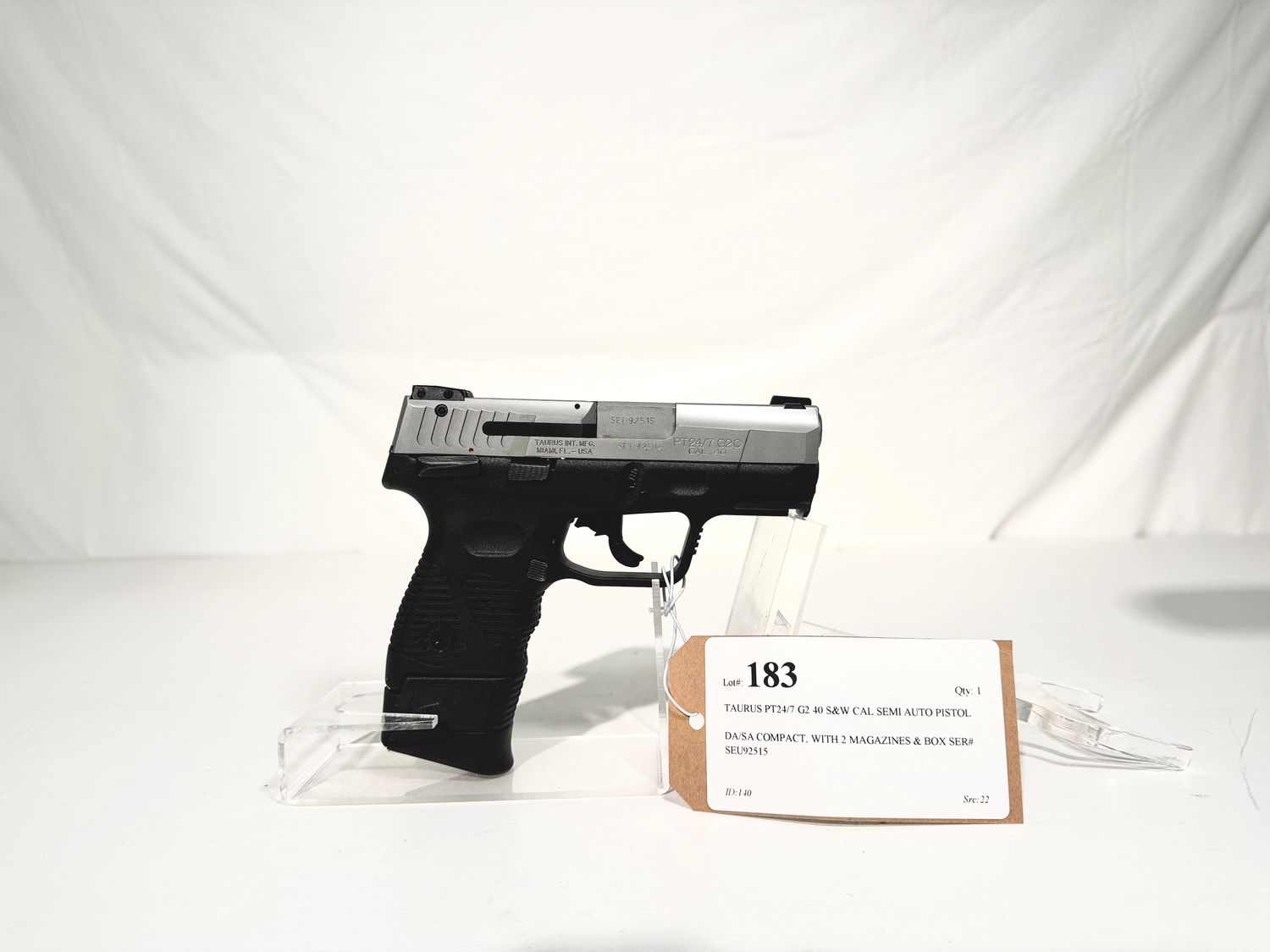 183 TAURUS PT24/7 G2 40 S&amp;W CAL SEMI AUTO PISTOL
