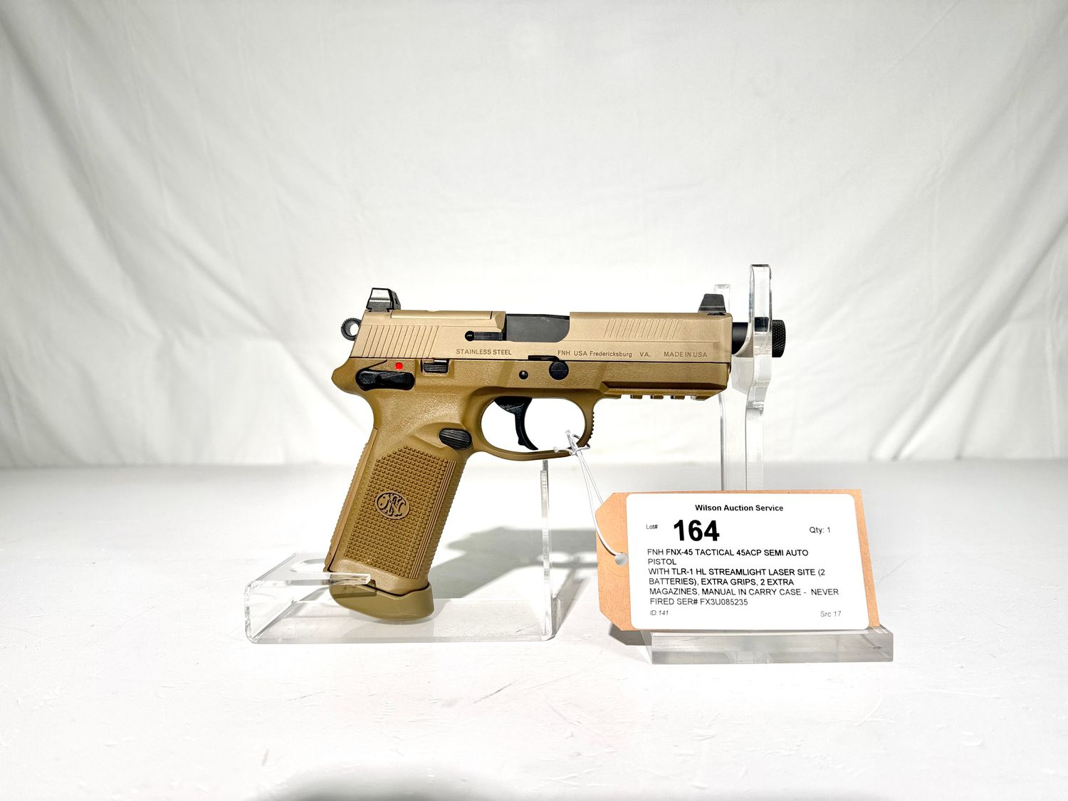 164 FNH FNX-45 TACTICAL 45ACP SEMI AUTO PISTOL