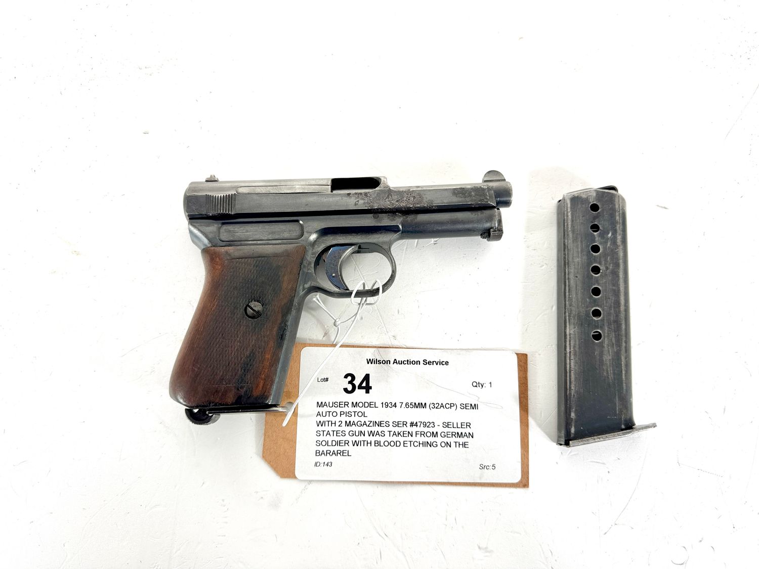34 MAUSER MODEL 1934 7.65MM (32ACP) SEMI AUTO PISTOL