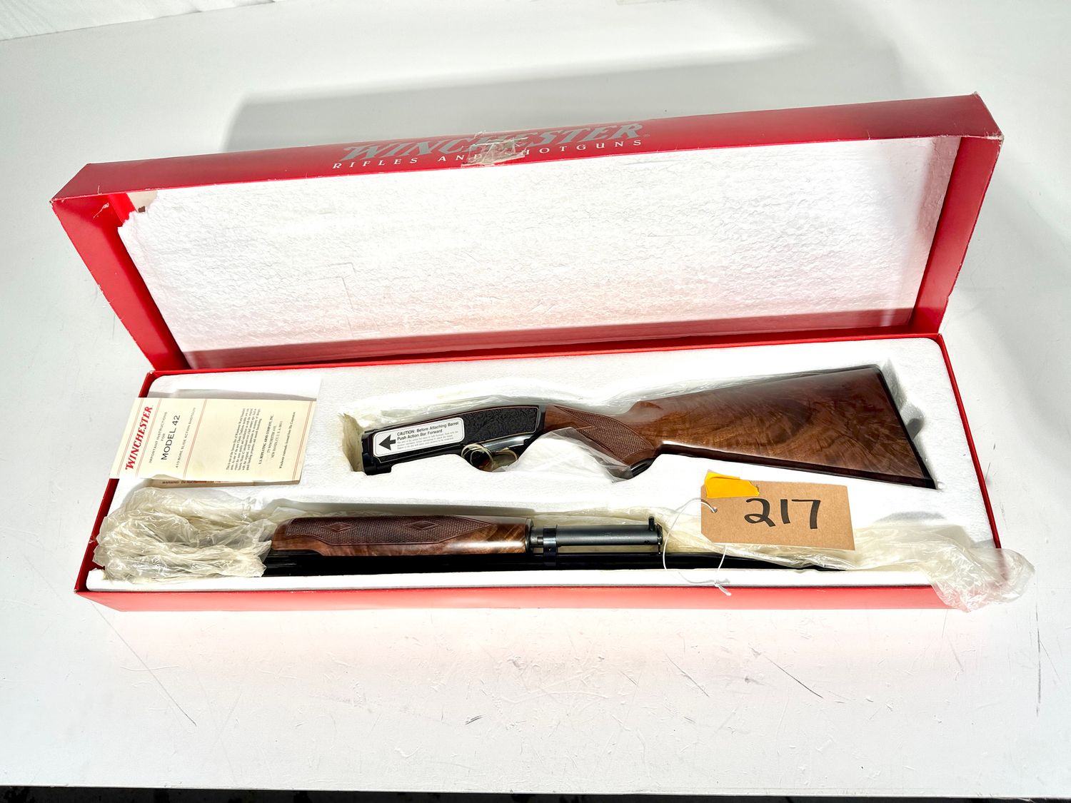 217 WINCHESTER MODEL 42 410 GA PUMP SHOTGUN