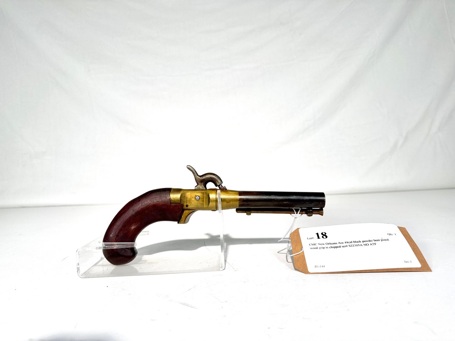 18 CMC New Orleans Ace 44cal black powder boot pistol