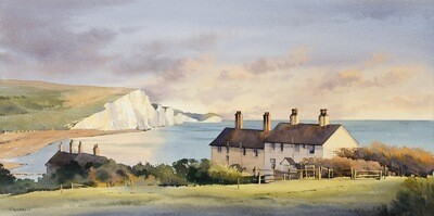 Cliffs and Cottages at Cuckmere Haven