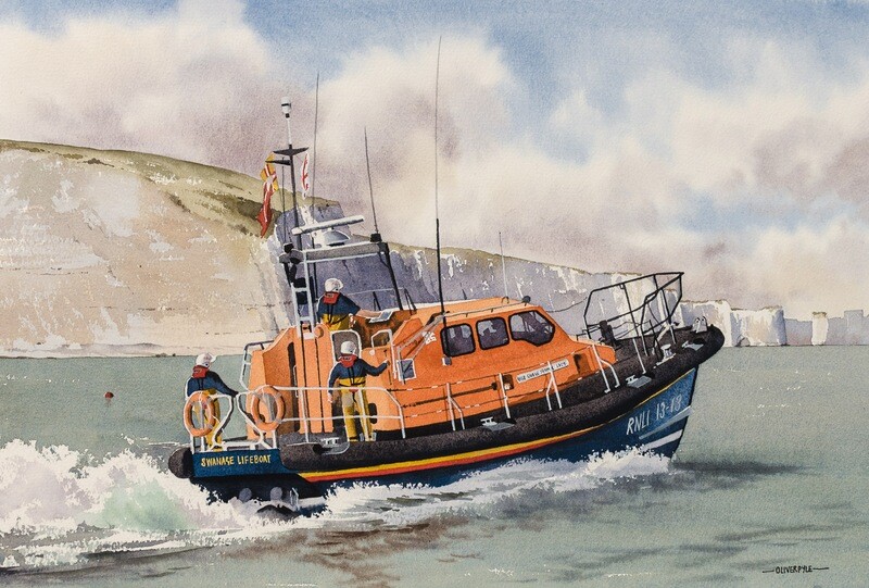 Swanage Lifeboat off Ballard Point