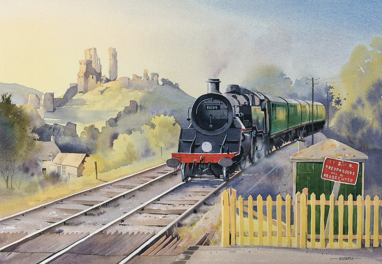 80104 Arrives at Corfe Castle