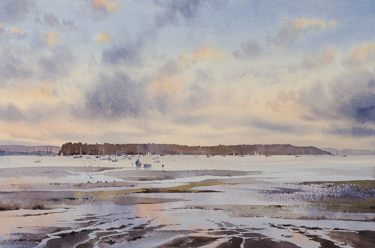 'Sailing at Sunset, Brownsea Island'